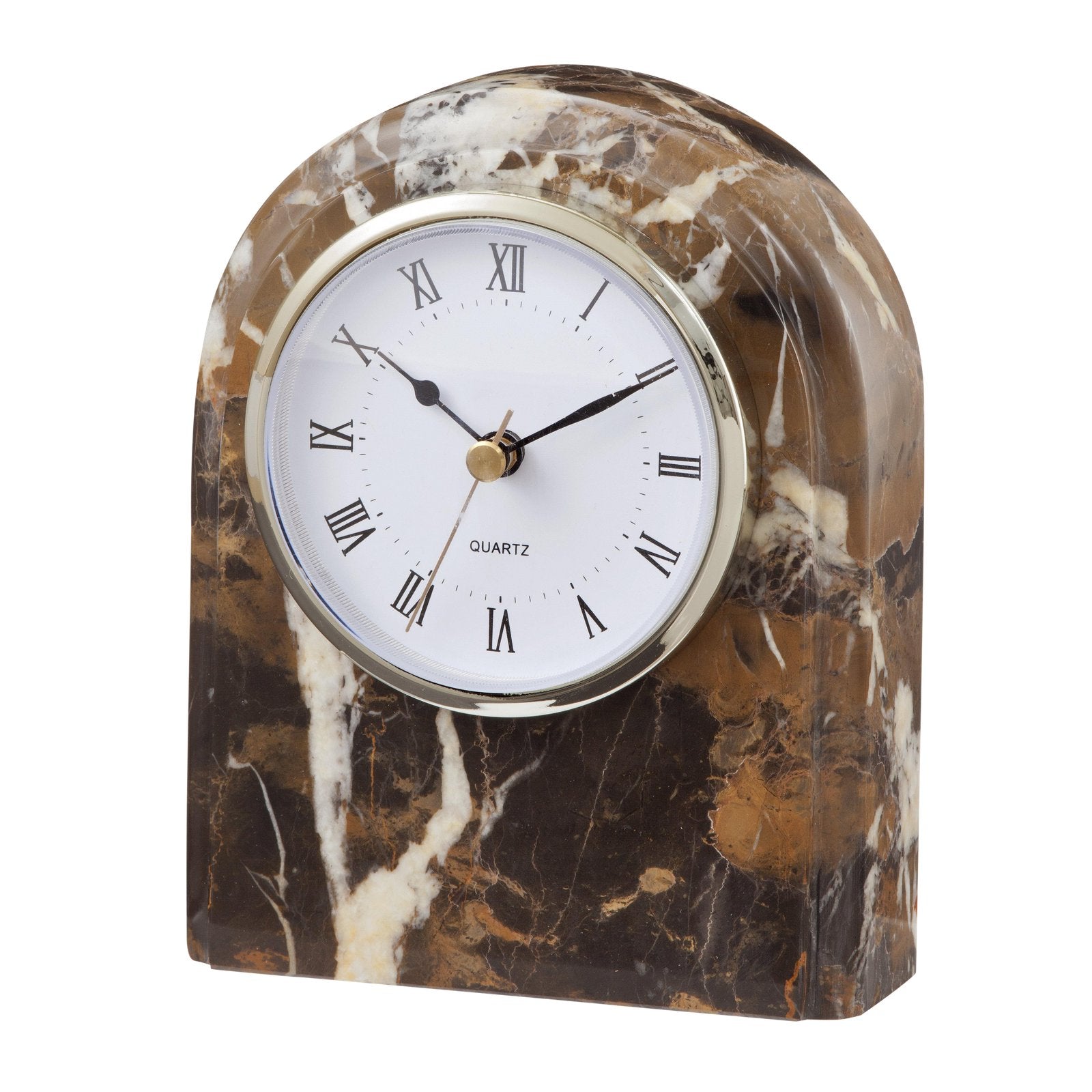 Clock Black and Gold Marble