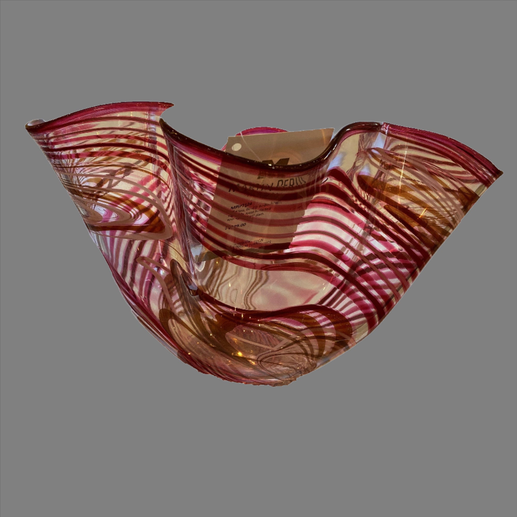 Burgundy Blown Glass Bowl by Rollin Karg