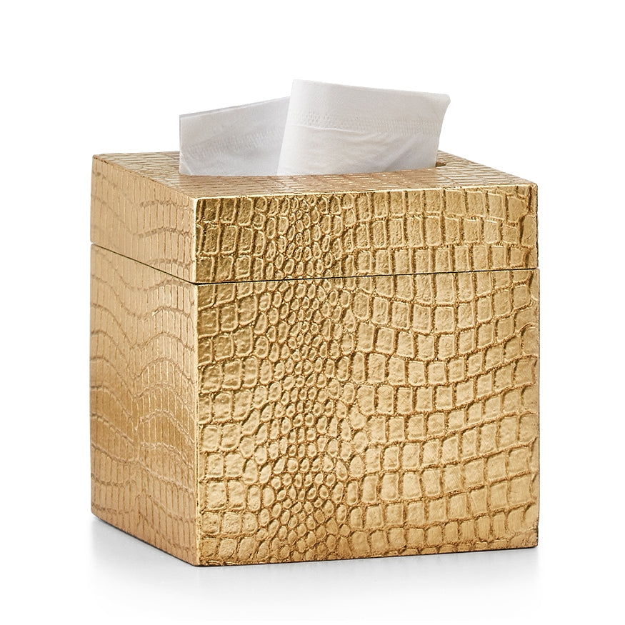 Bathroom Collection Crocodile Gold Tissue Cover
