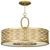 Allegretto 40" Round Pendant w/ Fabric Inner Shade