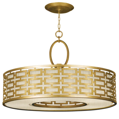 Allegretto 40" Round Pendant w/ Fabric Inner Shade