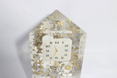 Exploded Clock Parts Acrylic Sculpture in Manner of Pierre Giraudon, Acrylic Sculpture in Manner of Pierre Giraudon