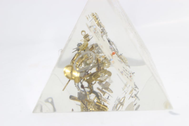 Exploded Clock Parts Acrylic Sculpture in Manner of Pierre Giraudon,  Acrylic Sculpture in Manner of Pierre Giraudon