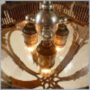 Spanish Revival/ Mayan Revival Rare Figural Silverplated Fixture