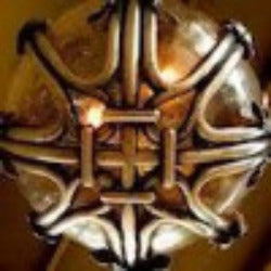 Spanish Revival/ Mayan Revival Rare Figural Silverplated Fixture