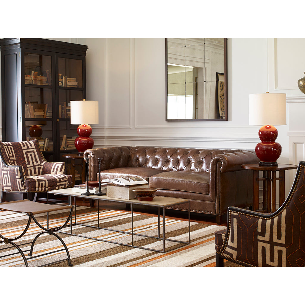 Century Furniture MN2116, Leather Iron Bench