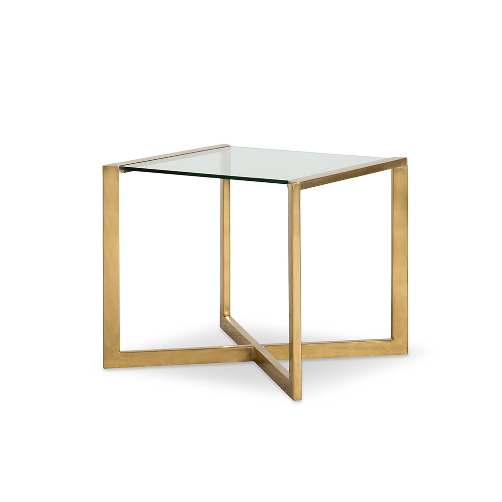 Century furniture SF5760, Antique Bronze Lamp Table with onset Glass